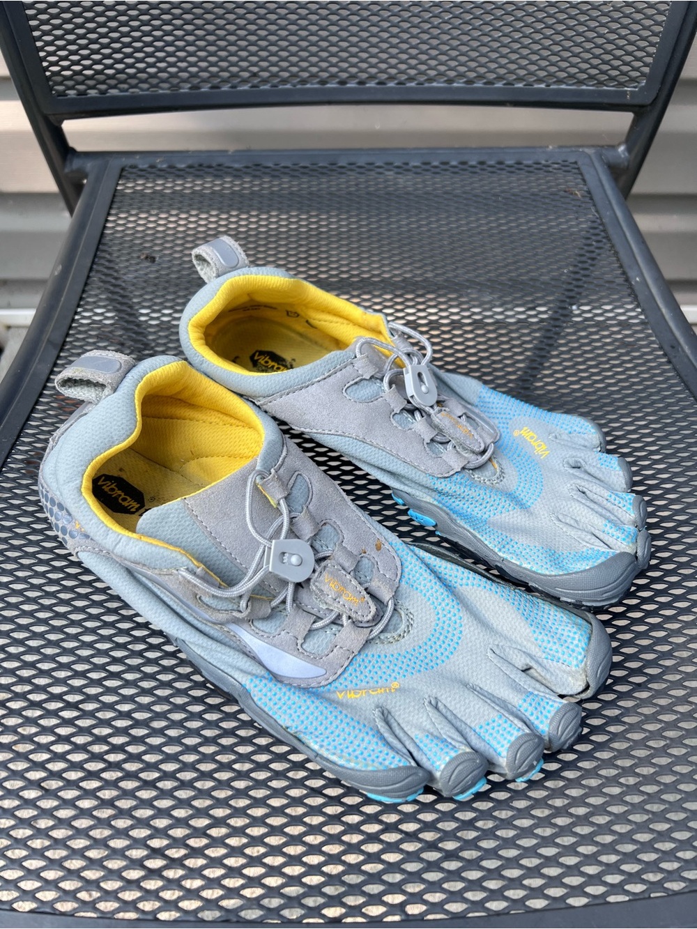 Vibram FiveFingers Grey and Yellow Women's Athletic Toe Shoes